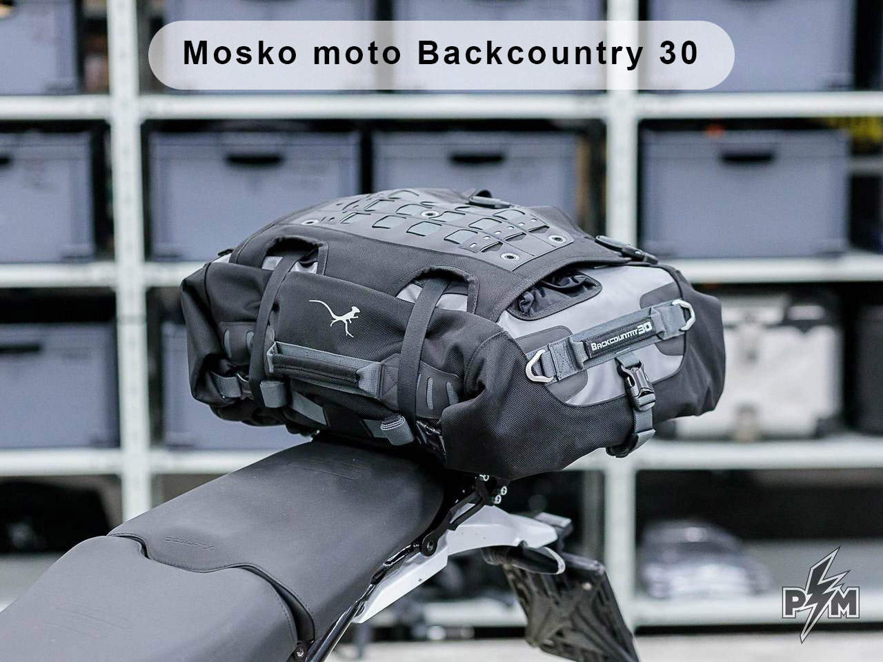 Perun moto Ducati DesertX Top luggage rack Mosko Moto Backcountry 30